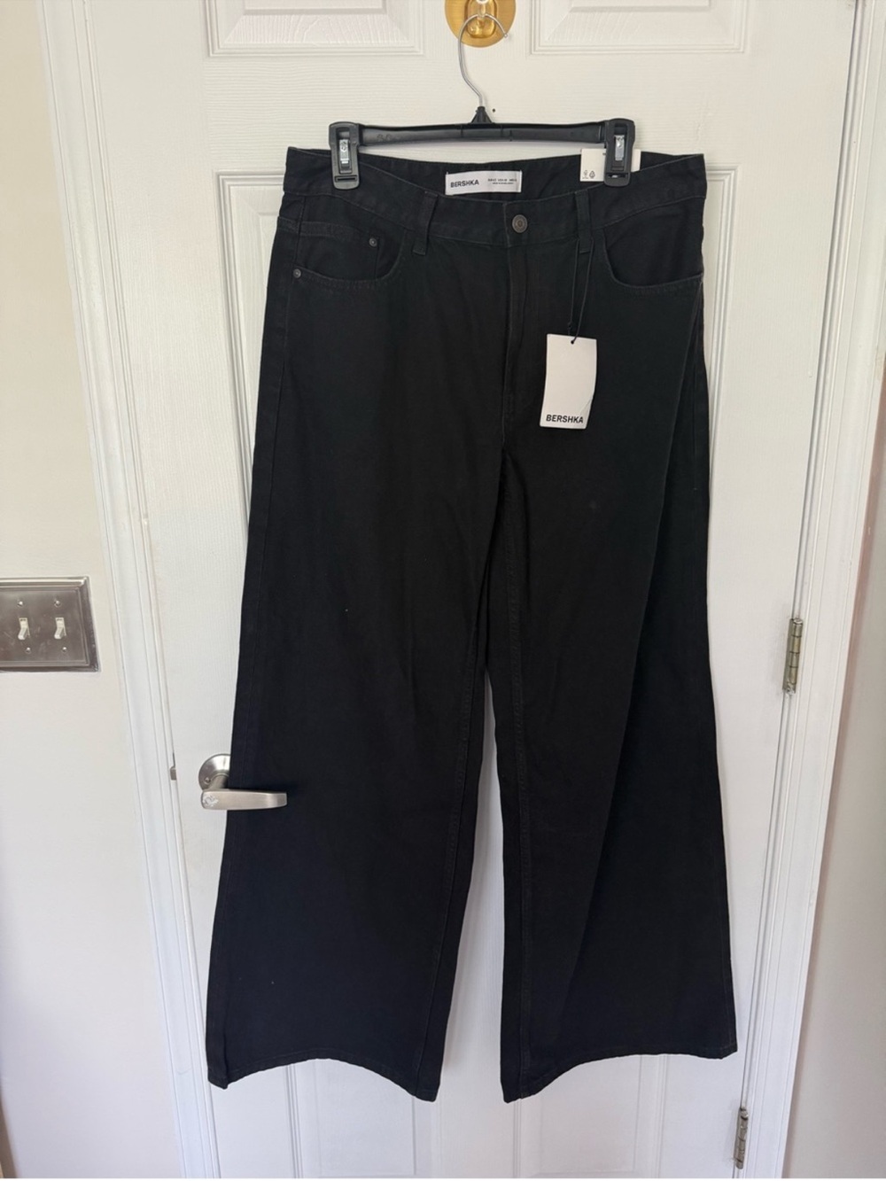 Bershka Black Wide-Leg High-Rise Jeans